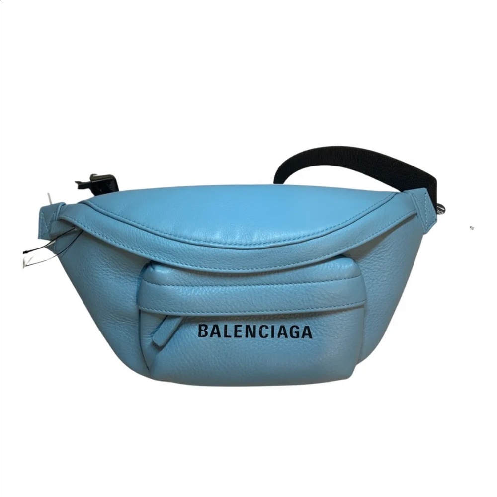 NWT BALENCIAGA BABY BLUE  CALF LEATHER BELT BAG